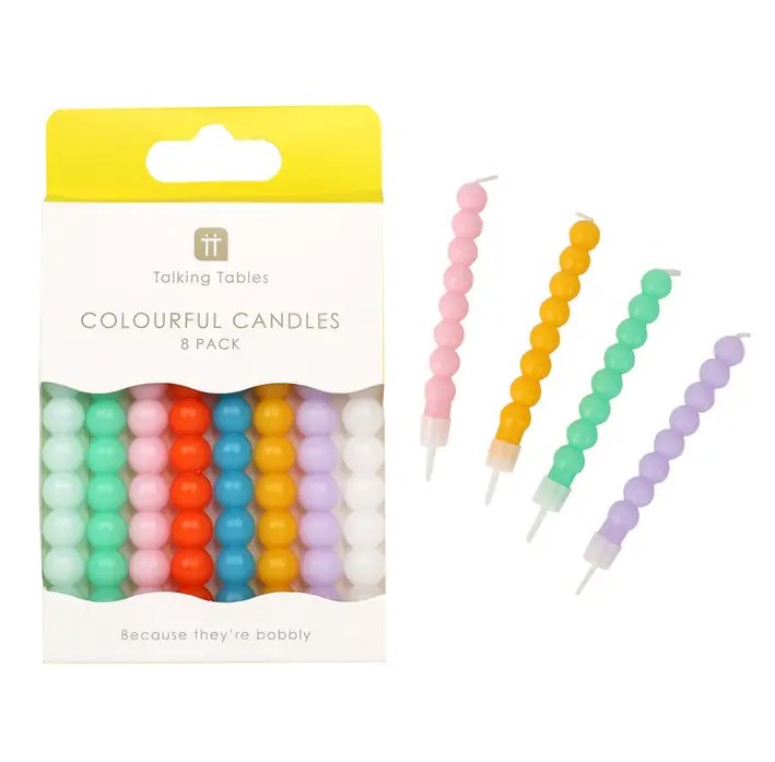 Bobble Birthday Candles 8ct