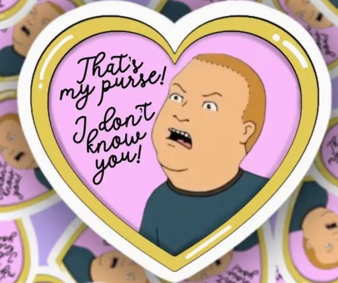 Sticker Bobby Hill Purse 2"