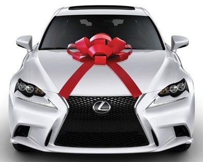 Giant Red Car Bow 25"