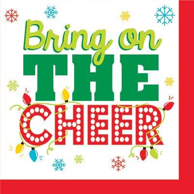 Bring On The Cheer Beverage Napkins ~ 16 Pack