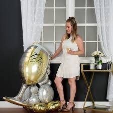 Champagne Glass, Airloonz • Mega Jumbo 51" Freestanding Mylar Air-Filled Balloon