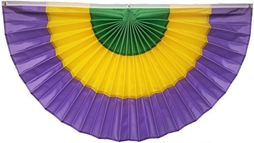Bunting Fabric Mardi Gras 36in