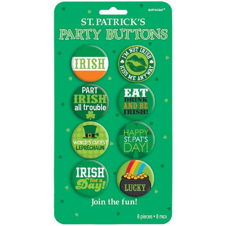 Buttons St Patricks Day 8pk