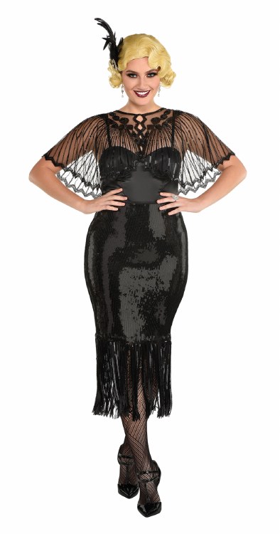 Capelet 20's Fancy Sheer Blk