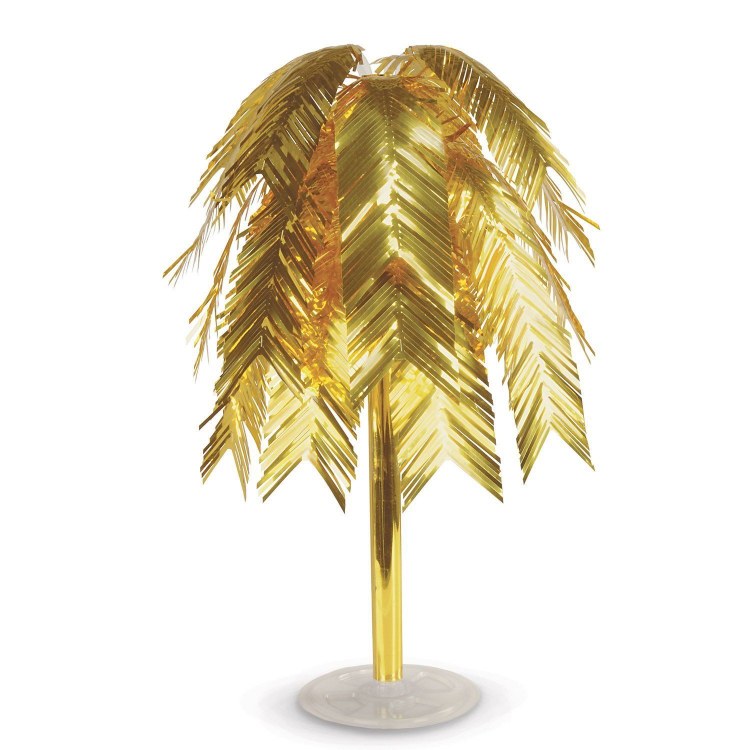 Centerpiece Gold Metallic Feather Palm