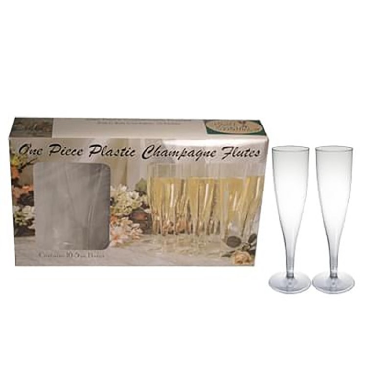 Champagne Flutes One-Piece 5oz Boxed 10ct