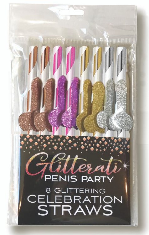 Glitterati Penis Straws 8pk