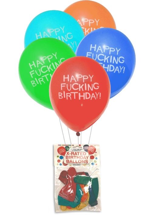Happy Fucking Birthday 11" Bundle • Bundle of 8 Latex Helium Balloons