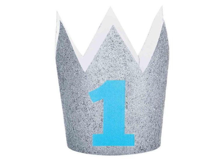 Crown First Birthday Blue