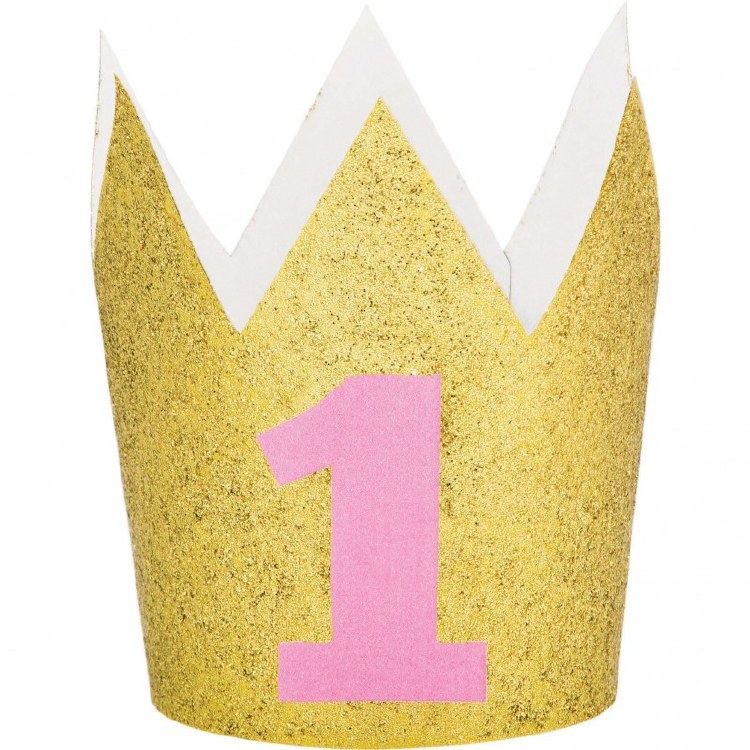 Crown First Birthday Pink