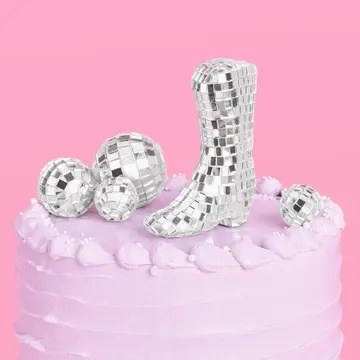 Cake Topper Disco Cowgirl Boot