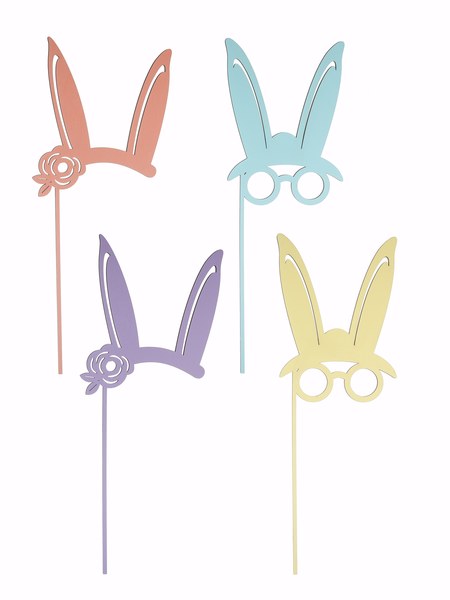 Bunny Photo Booth Selfie Sticks ~ 12 Pieces