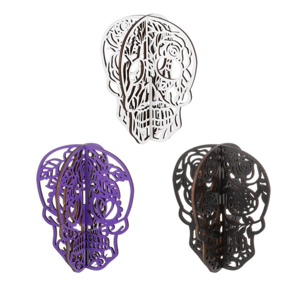 Laser Cut Skull Figurines