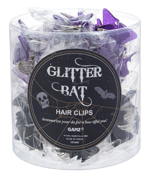 Glitter Bat Hair Clips