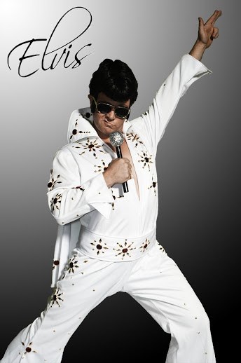 Rental Elvis w/ Cape White Costume