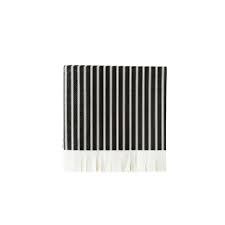 Fringed Blk/Wht Stripe Bev Nap