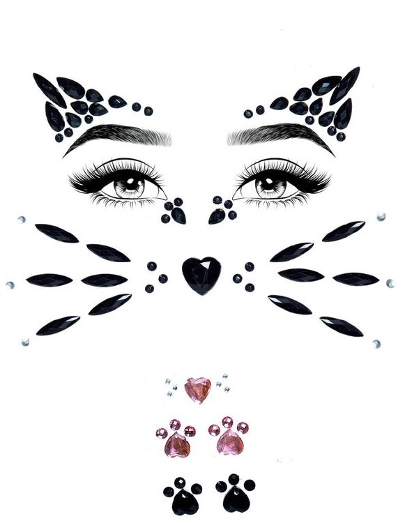 Face Jewels Stick-On Animal