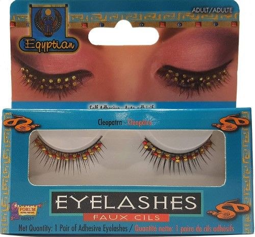 Eyelashes w/ Jewels Red/Gold