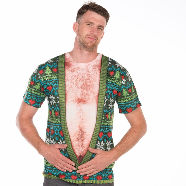 Faux Real Deep V Ugly Xmas M