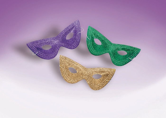 Mask M/G Glitter Harlqn Gold