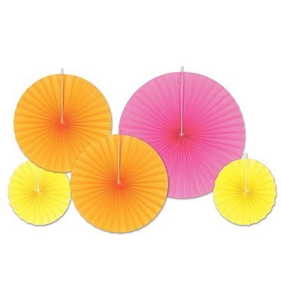 Fans Decorative O/P/Y Neon 5pk