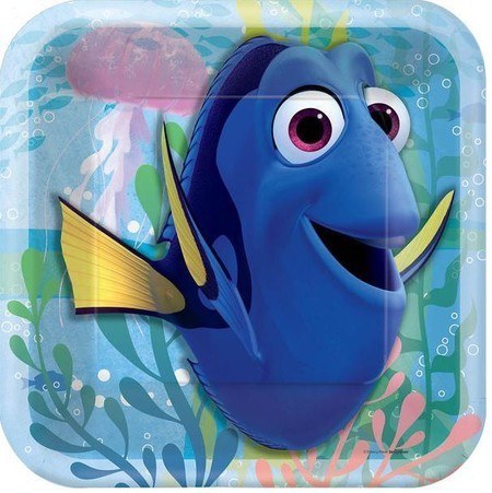 Finding Dory 7in Square Plates 8ct