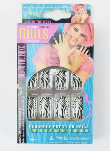 Press-On Nails Zebra Print