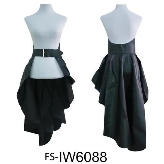 Skirt Train Leather Blk OS