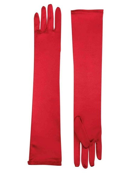 Dress Gloves Red Satin