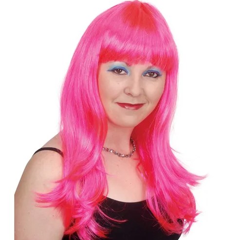 Long Wig Neon Pink