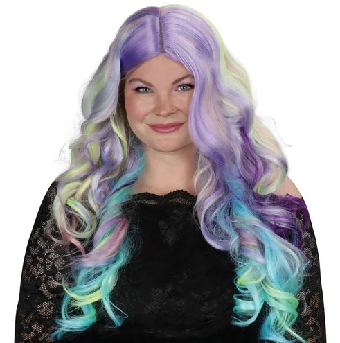 27" Pastel Rainbow Wig