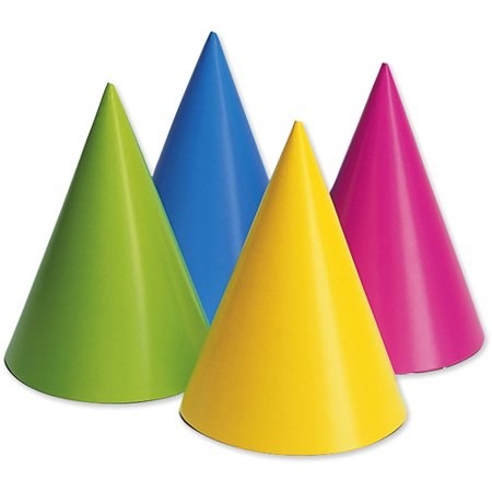 Cone Hat Neon 8pk