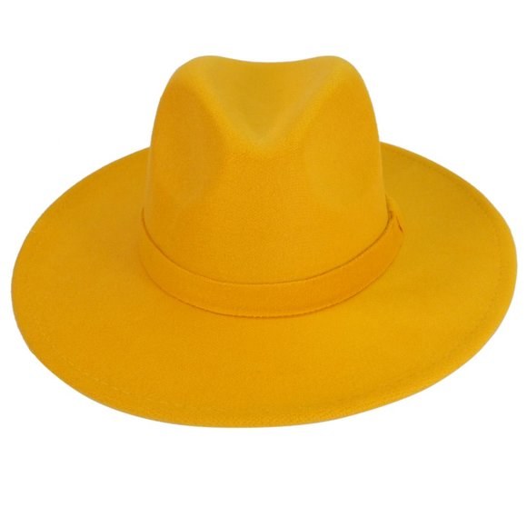 Hat Felt Yellow Fedora