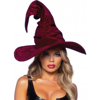Hat Witch Velvet Burgundy