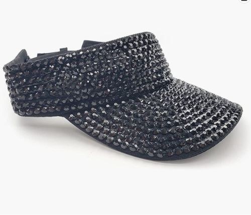 Visor Hat Rhinestone Blk