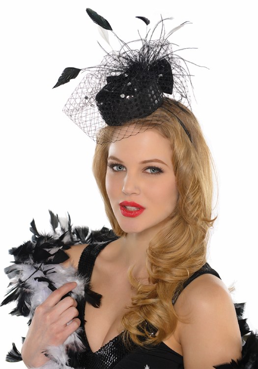 Headband 50's Pillbox Blk