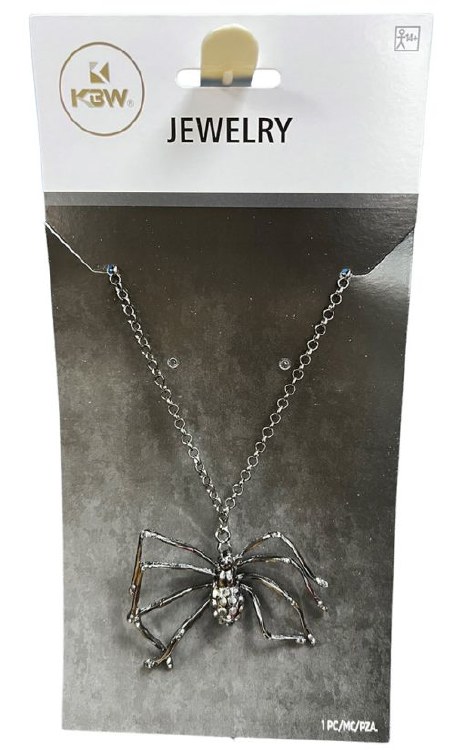 Necklace SLV Rhinestone Spider