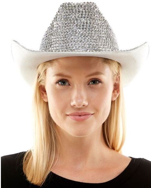 Cowboy Hat Silver Rhinestone