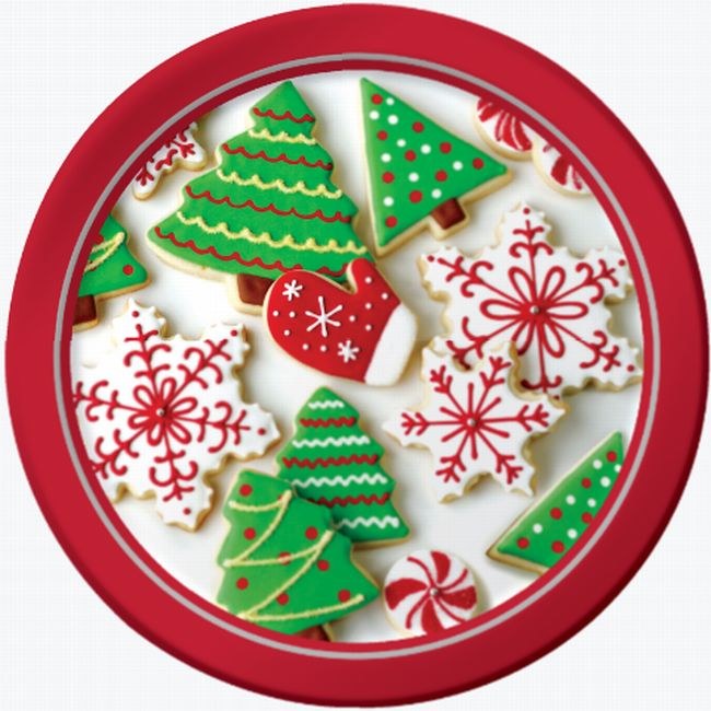 Holiday Treats Plates ~ 8 Pack/7"