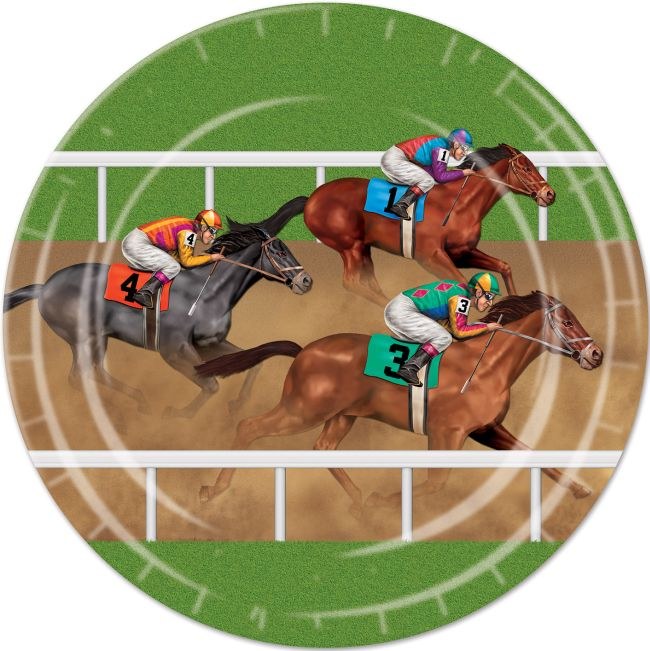 Horse Racing Plate Round 9in 8ct