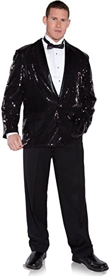 Black Sequin Jacket Adult XXL