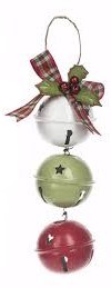 Jingle Bell Ornament ~ Red/Green/White