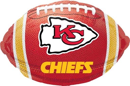 Sports, Football Chiefs Shape • Standard Size 18" Mylar Helium Balloon