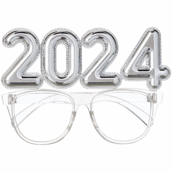 2024 NYE Slvr Balloon Glasses Champion Party Supply