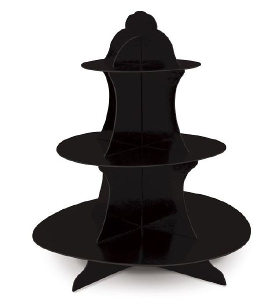 Cupcake Stand Tiered Black Champion Party Supply