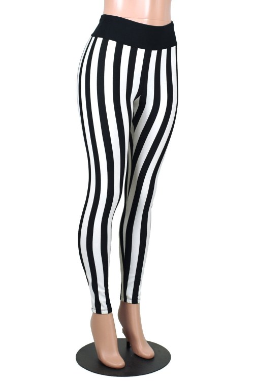 Leggings Striped Black/White