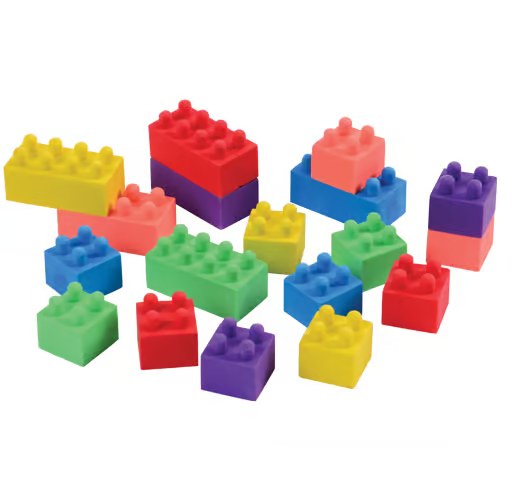 Mini Erasers Block Mania 18pl