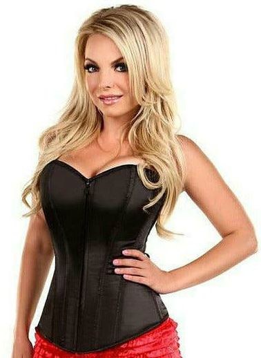 Black Satin Sweetheart Corset SM