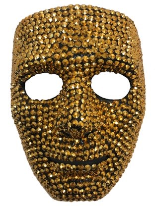 Rhinestone Mask Full ~ Gold