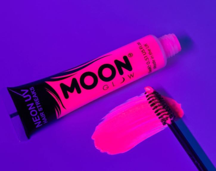 Moon Glow Neon UV Hair Streak Pink